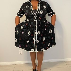 Kate Spade deco bloom short sleeve shirtdress